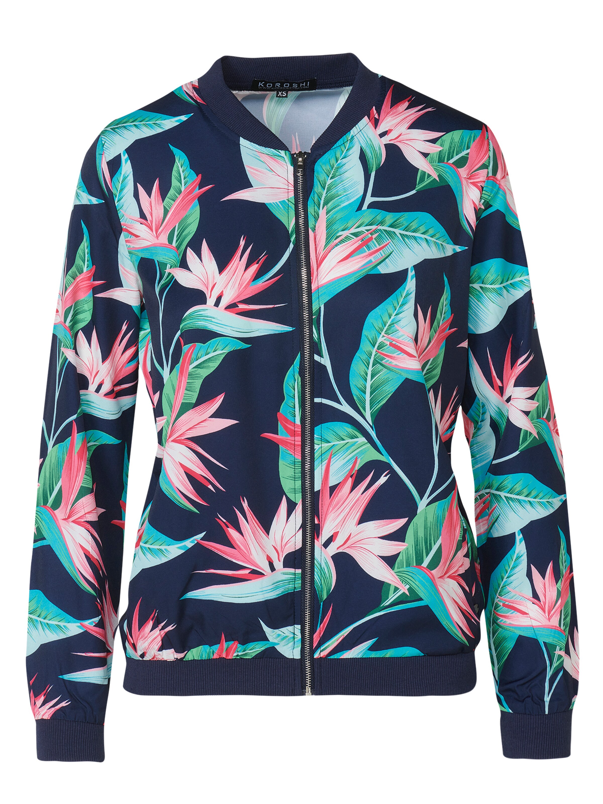 KOROSHI Přechodná bunda – modrá: přední strana