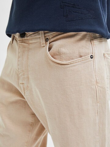 SELECTED HOMME Tapered Jeans i beige