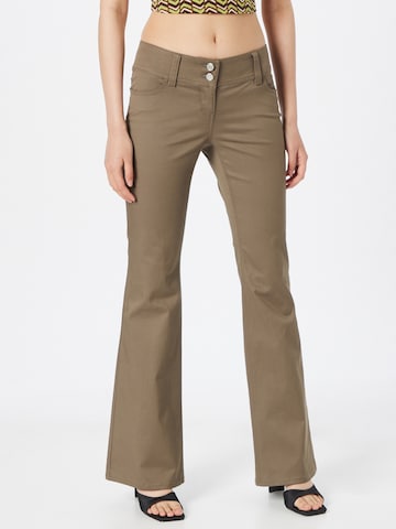 WEEKDAY Flared Trousers in Green: front
