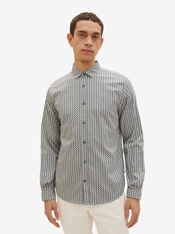 Coupe regular Chemise TOM TAILOR en bleu : devant