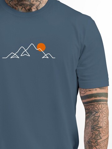 Neverless Shirt 'Berg Linie' in Blue