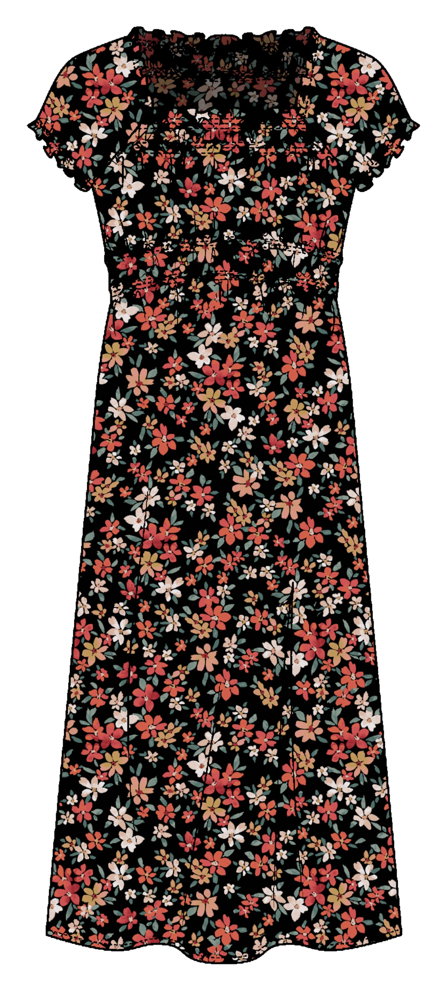 Apricot Dress in Black: front