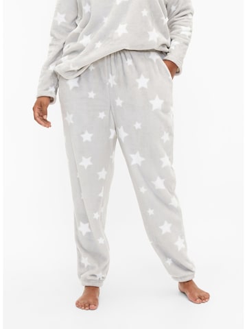 Zizzi - Calças de pijama 'Mhawa' em cinzento: frente