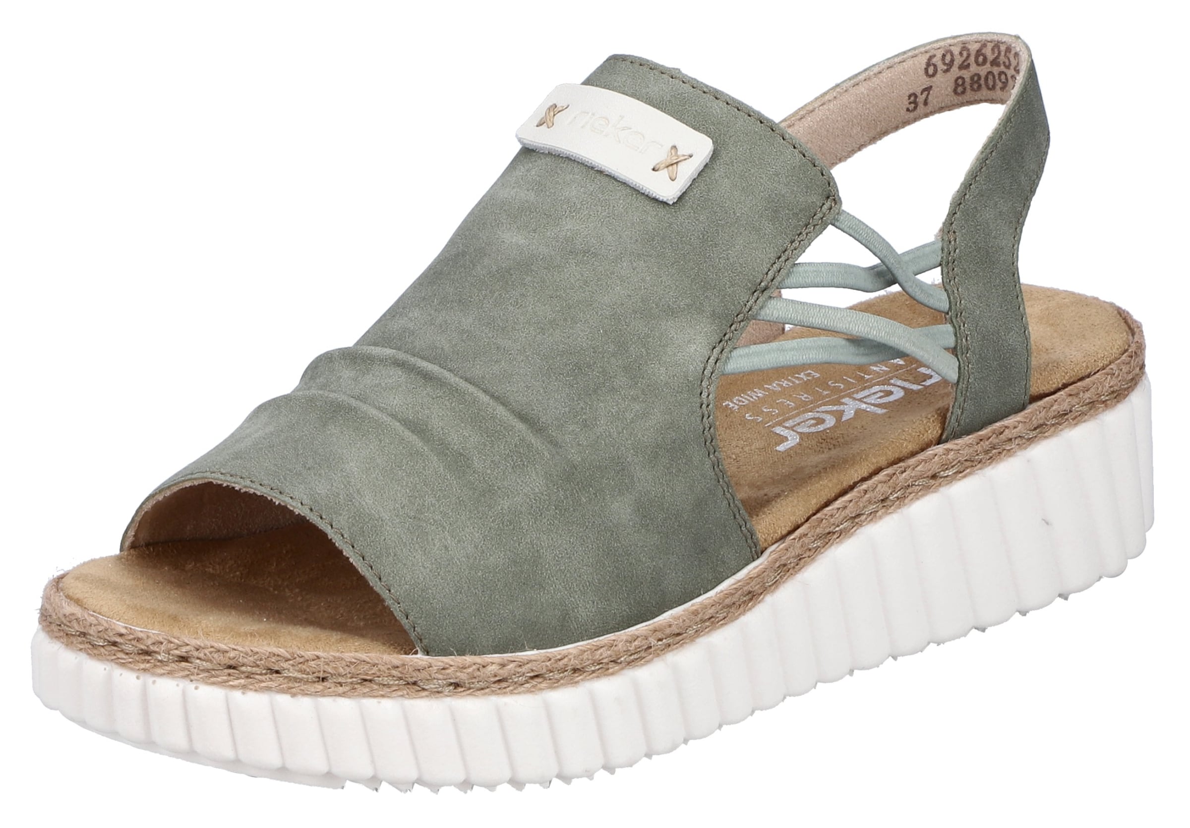 Sandales Rieker en vert : devant