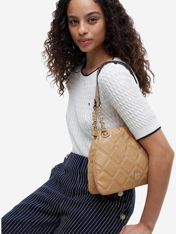 Borsa a spalla 'TH FEMININE MINI TOTE AW0AW18716' di TOMMY HILFIGER in marrone: frontale