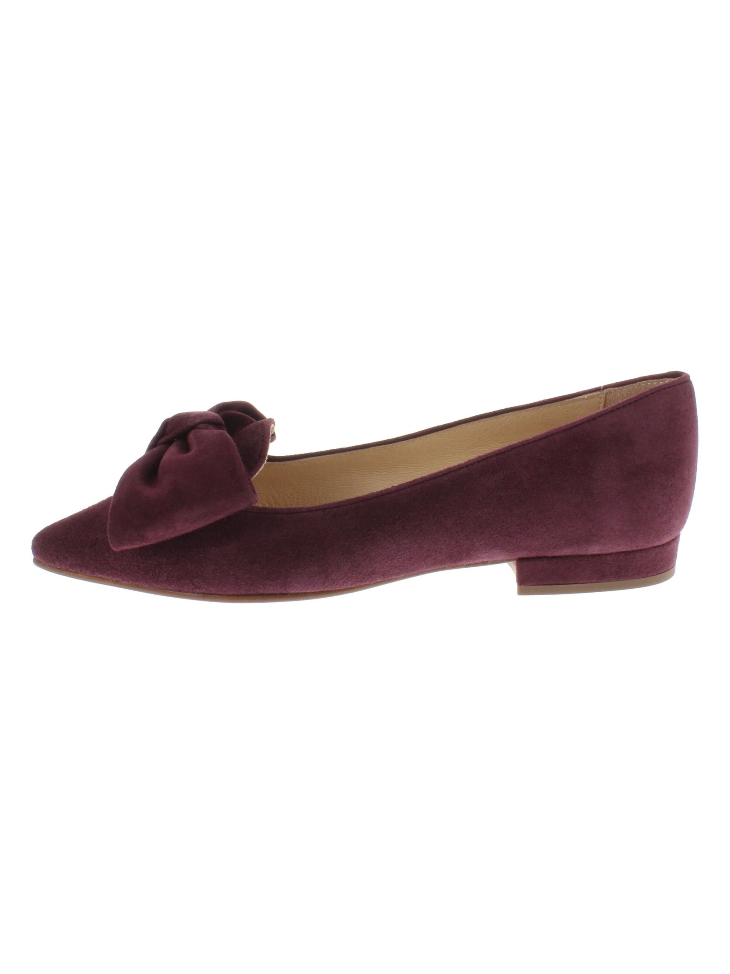 XAVER LUIS Schuhmanufaktur Ballet Flats 'COCOS - mit großer Lederschleife' in Red: front