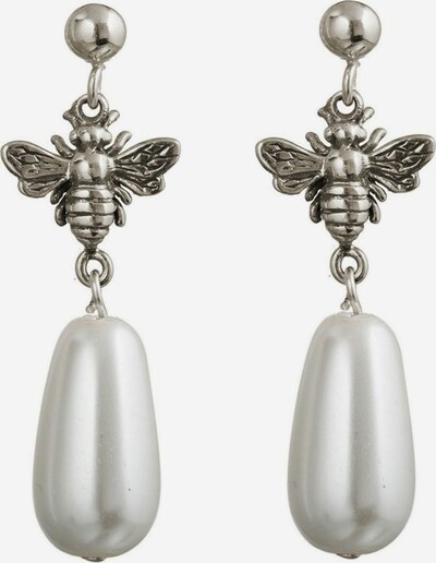 Gemshine Boucles d'oreilles 'BIENE' en argent / blanc, Vue avec produit