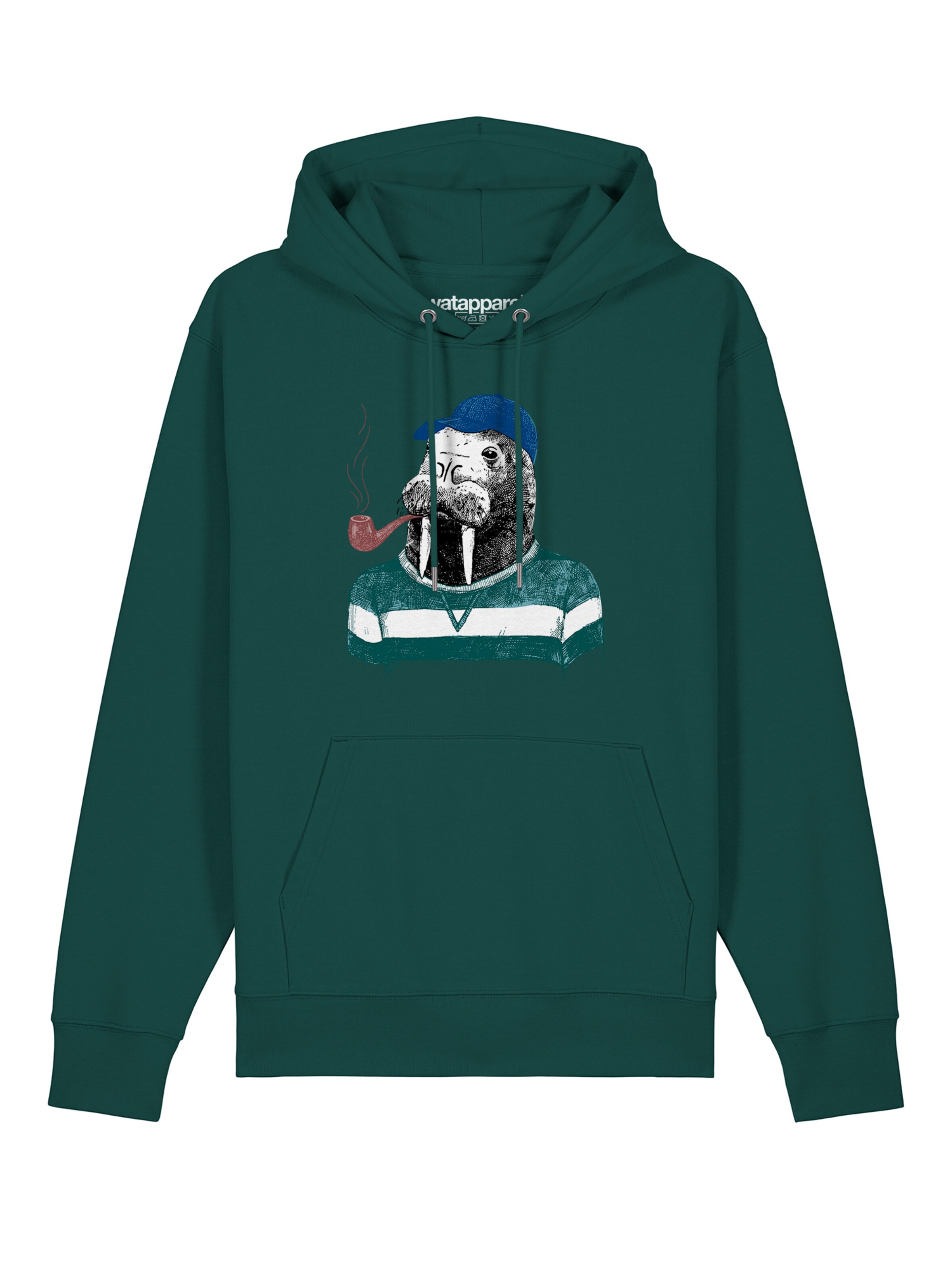 Sweat-shirt 'Walross' Watapparel en vert : devant