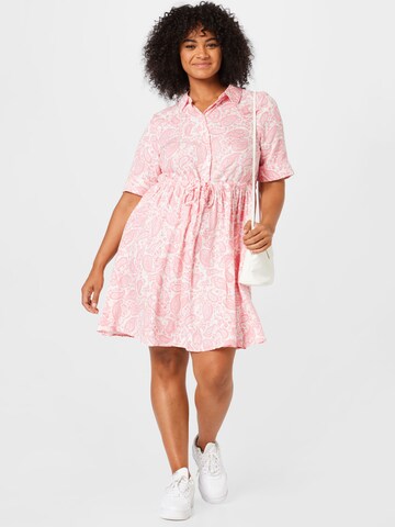 PIECES Curve Shirt Dress 'Siva' in Pink