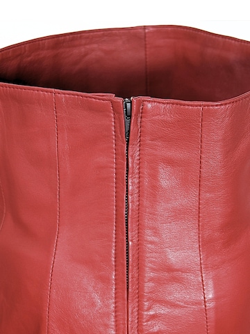 Jupe 'Lederrock Hohe Taille super Echtleder Lammnappa rot' Be  Noble en rouge