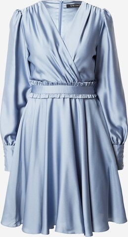 Robe de cocktail SWING en bleu : devant