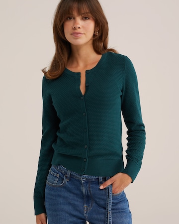 Geacă tricotată de la WE Fashion pe verde: față