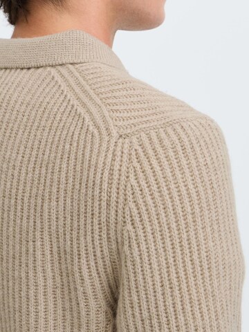Casual Friday - Jersey 'CFAlbret Polo Knit' en beige