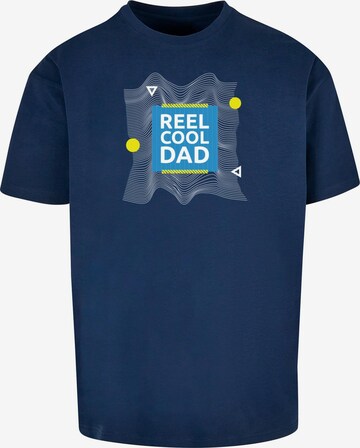 Maglietta 'Fathers Day - Reel Cool Dad' di Merchcode in blu: frontale