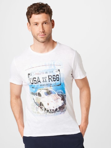 Key Largo Shirt 'ROAD TRIP' in White: front