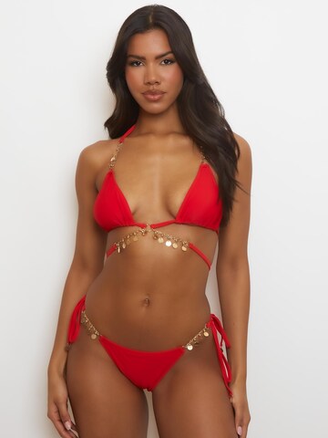 Moda Minx Bikini Bottoms 'Valentina Coin Tie Side' in Red: front