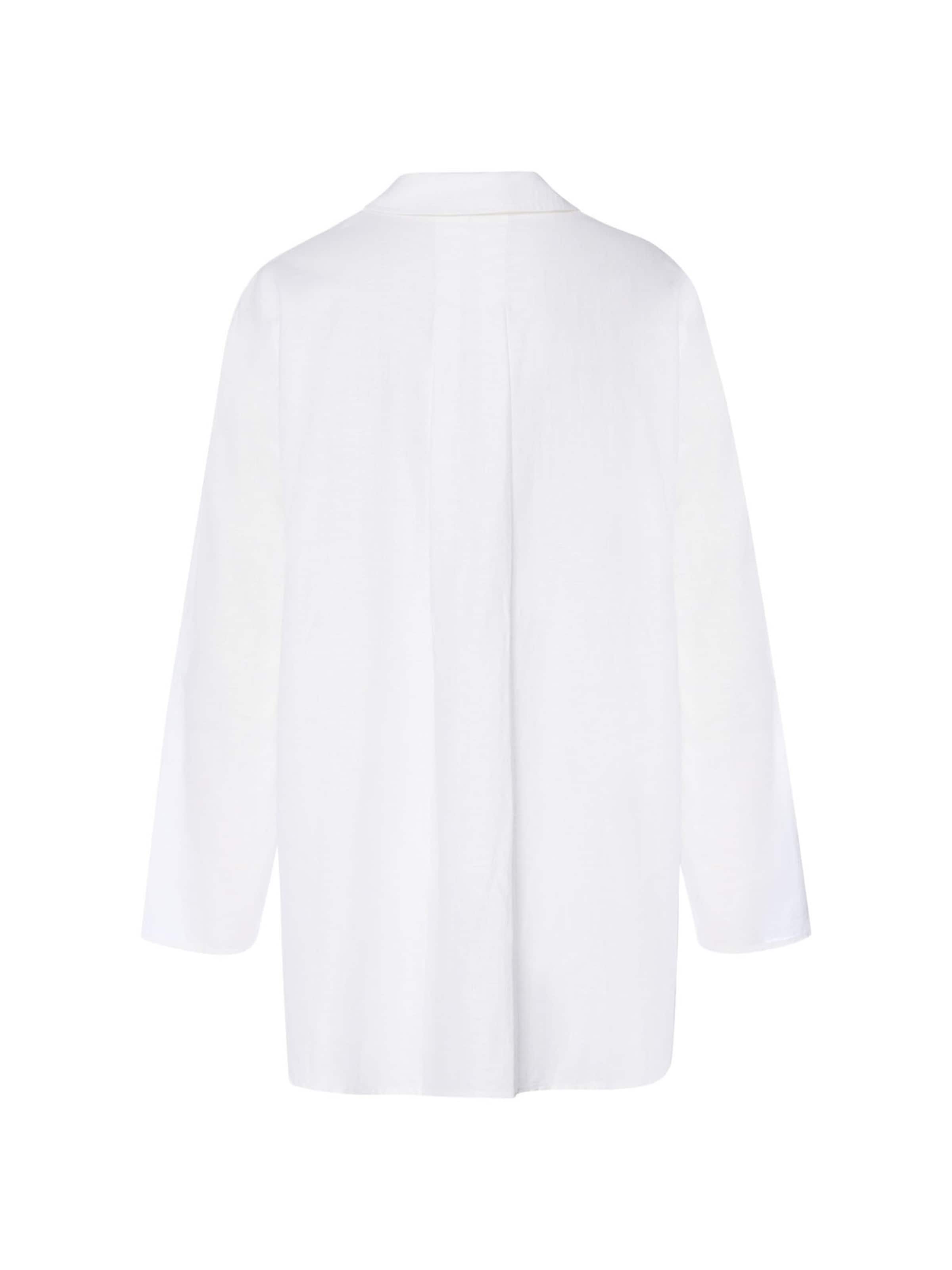 Hanro Langarmbluse ' White Essentials ' in Weiß