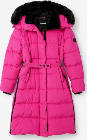 Desigual Winter Coat in Pink: front