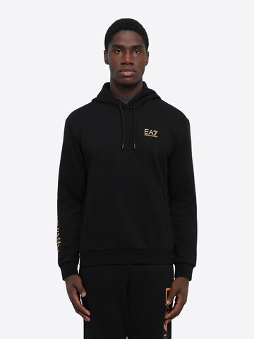 EA7 Emporio Armani Sweatshirt 'Felpa Cappuccio EA7 da Uomo - nero 7M000570MC004 NEROORO' in Zwart