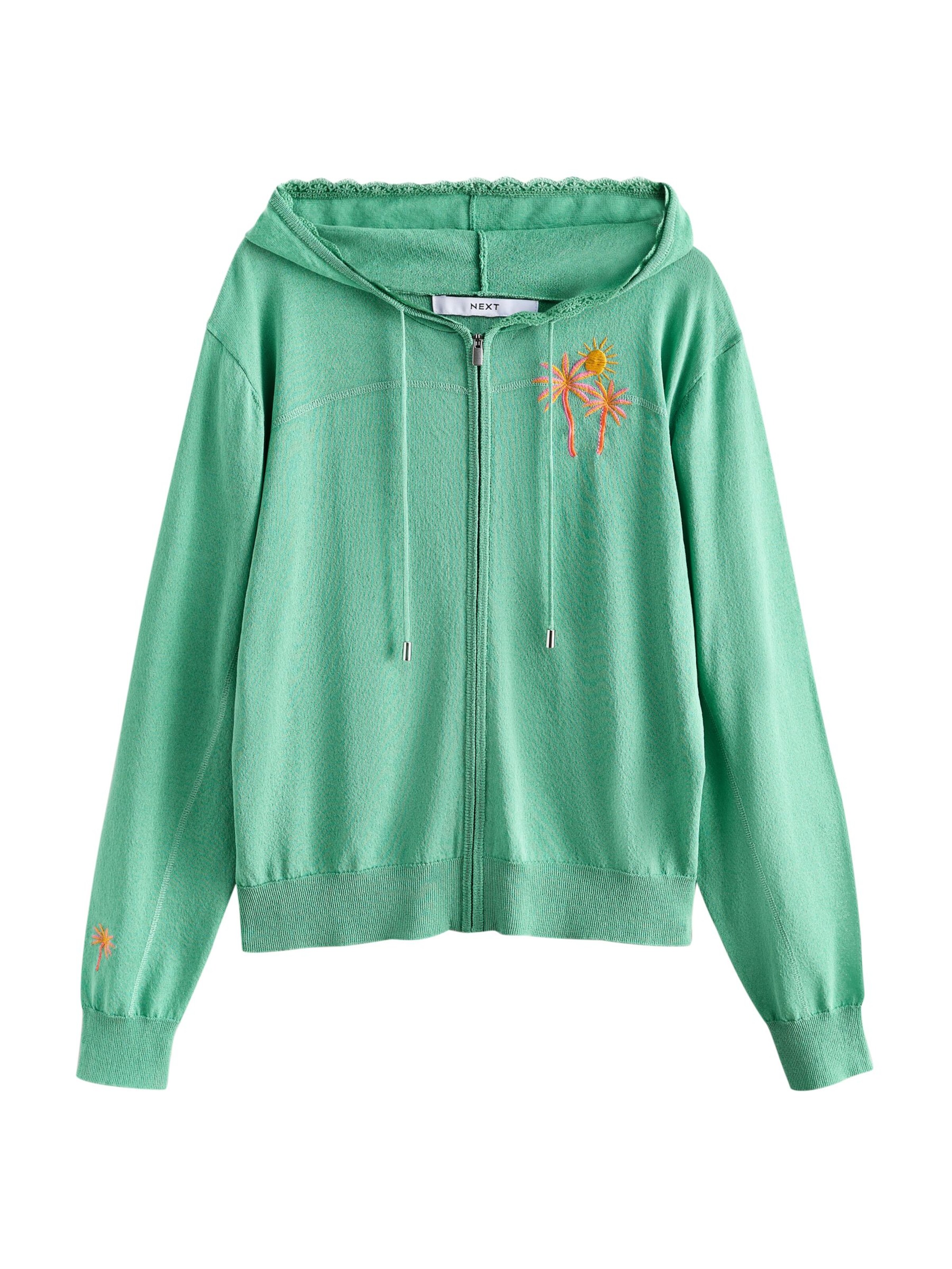 Next Sweatjacke in Grün: Vorderseite