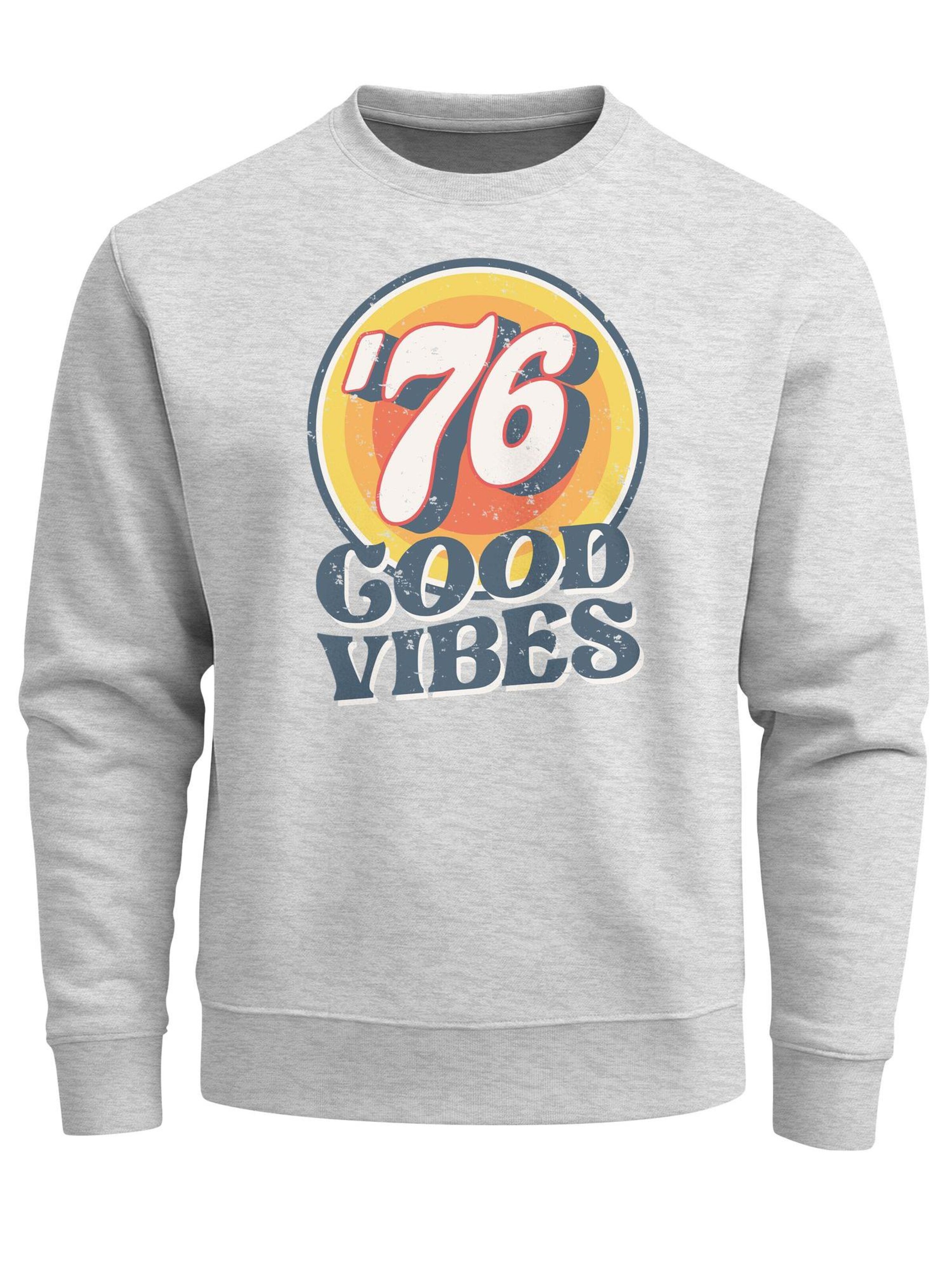Neverless Sweatshirt 'Good Vibes '76' in Grey: front