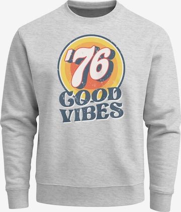 Neverless Sweatshirt 'Good Vibes '76' in Grau: Vorderseite