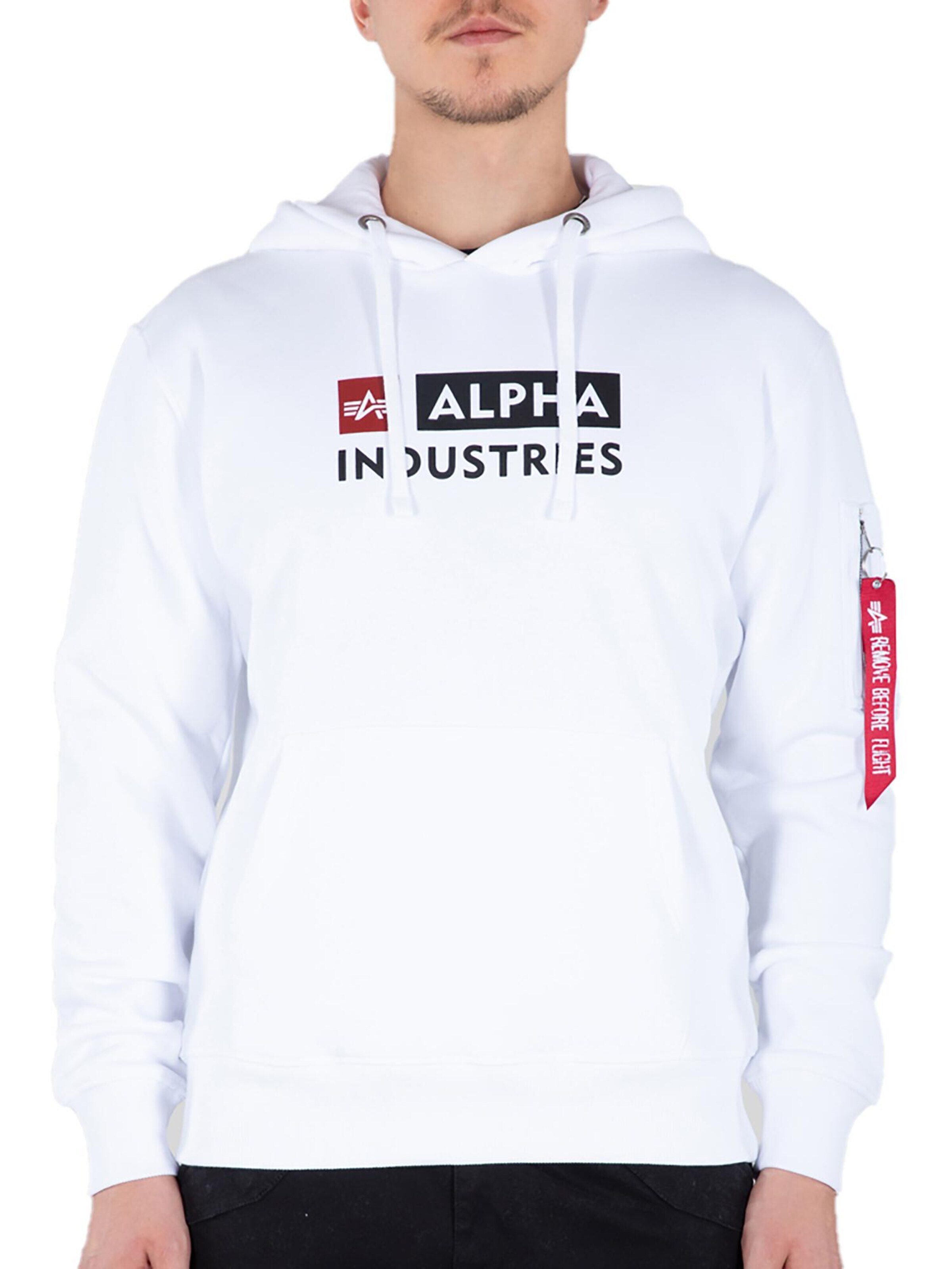 ALPHA INDUSTRIES Sweatshirt 'Block'‌‌ in Weiß: Vorderseite