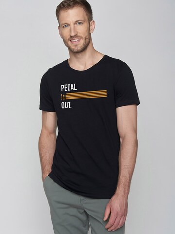 GREENBOMB Shirt 'Bike Pedal Stripes' in Zwart: voorkant