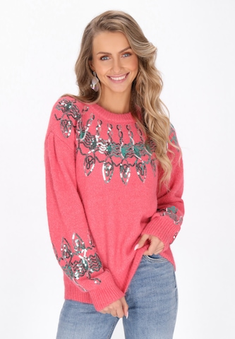 IZIA Trui in Roze: voorkant