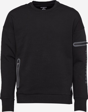 melns Superdry Sportiska tipa džemperis: no priekšpuses