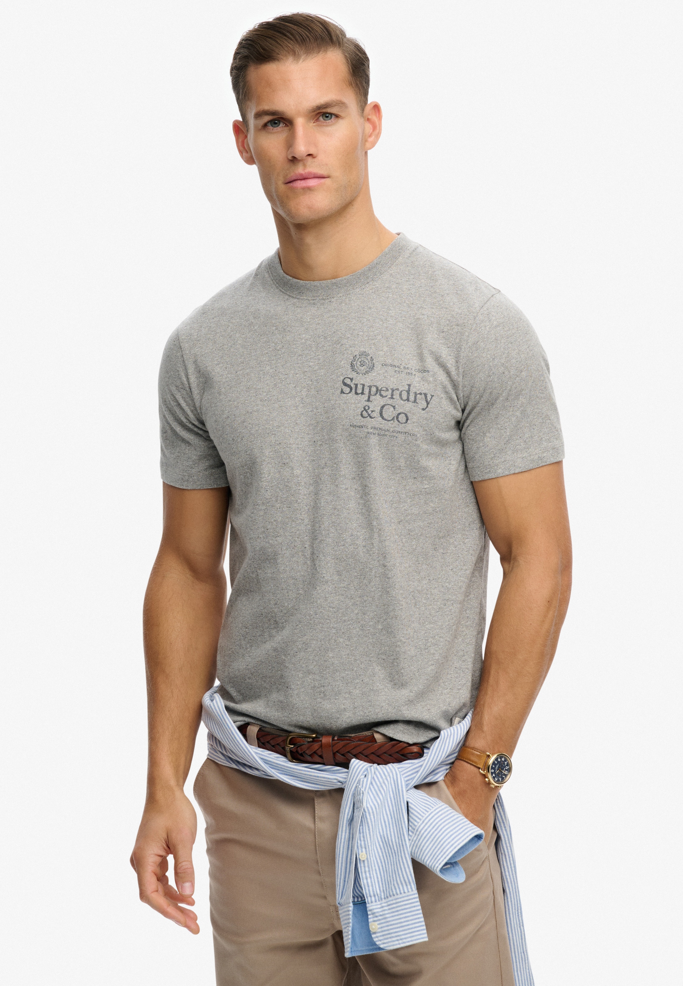 Superdry & Co Shirt '1954 COMPANY' in Grey: front