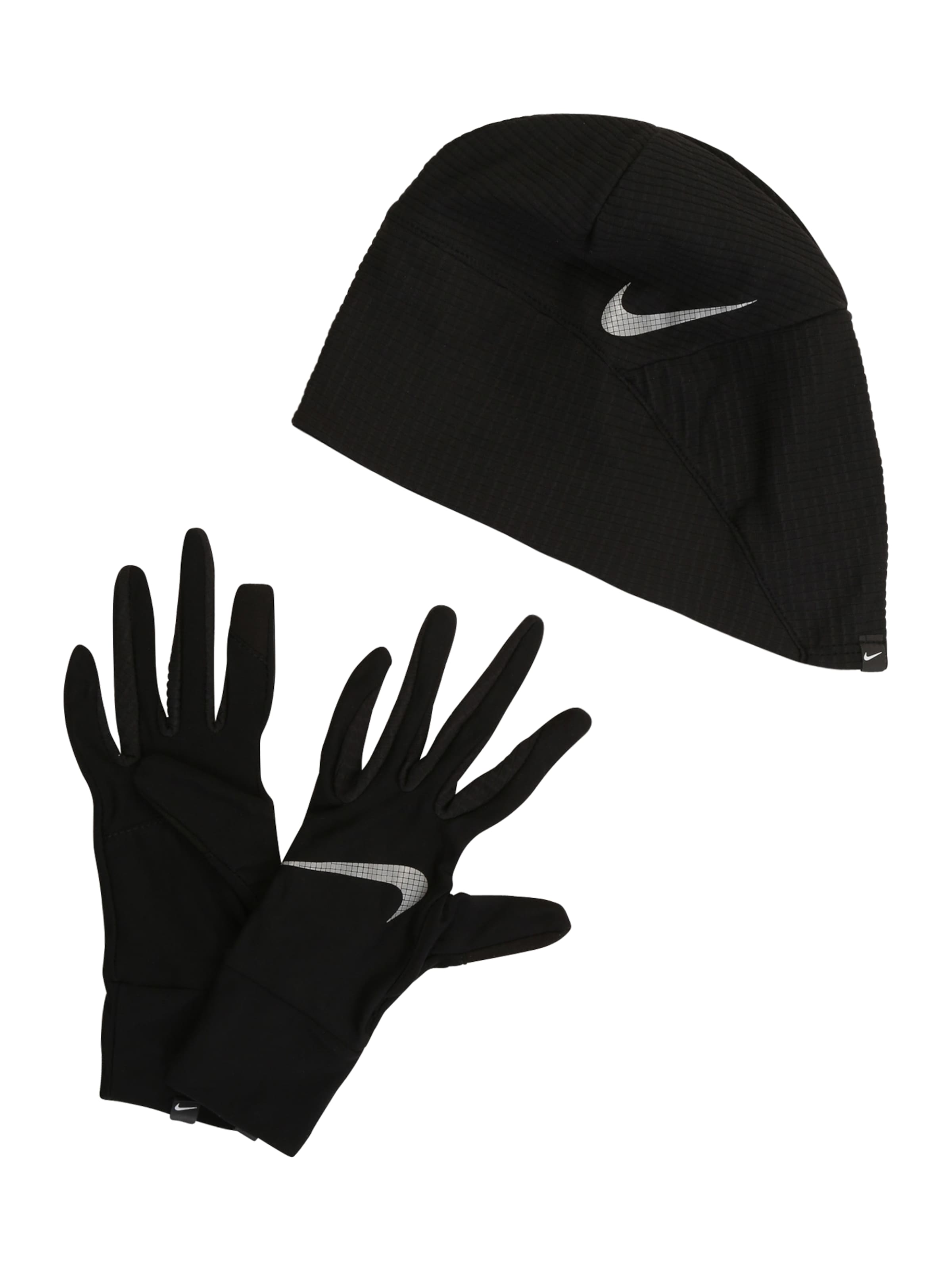NIKE Accessoires Sportmütze + Sporthandschuh in Schwarz: Vorderseite