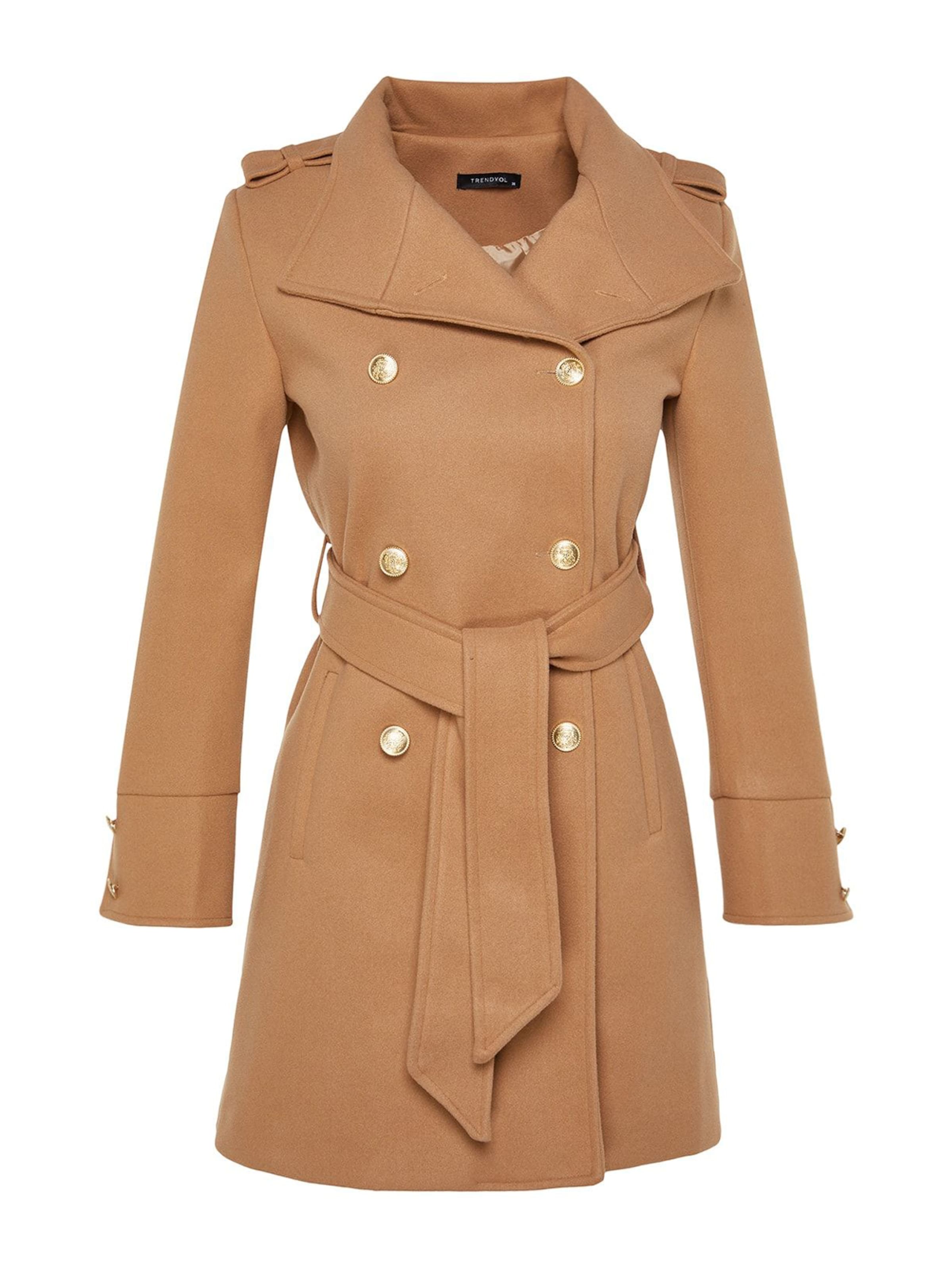 Trendyol Демисезонное пальто в Бежевый: спереди