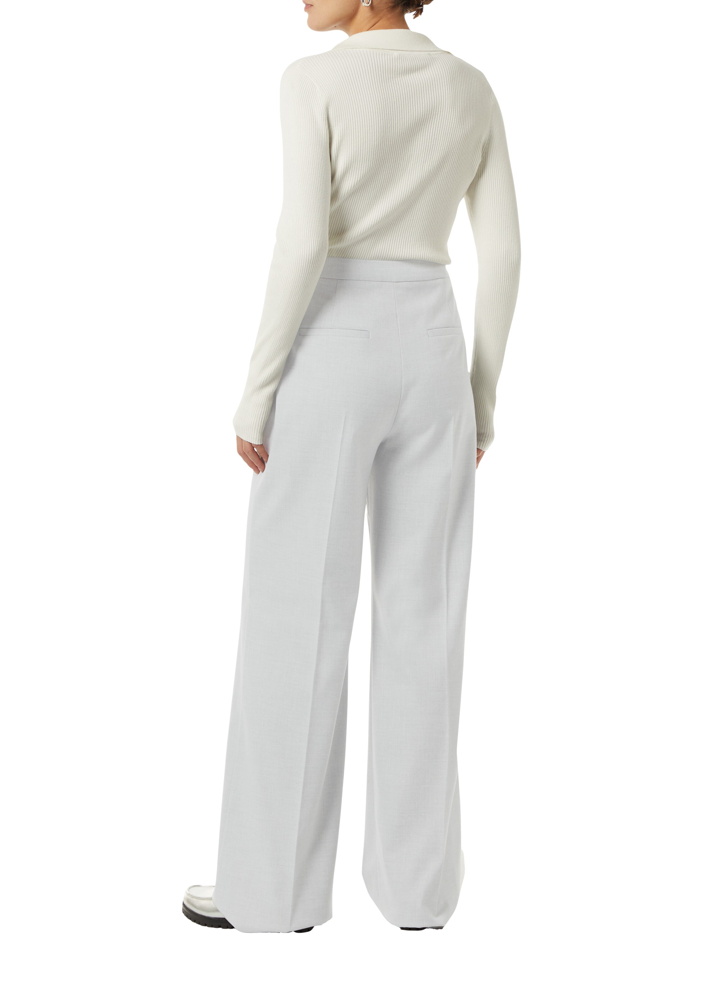 COMMA Wide leg Pantalon in Grijs