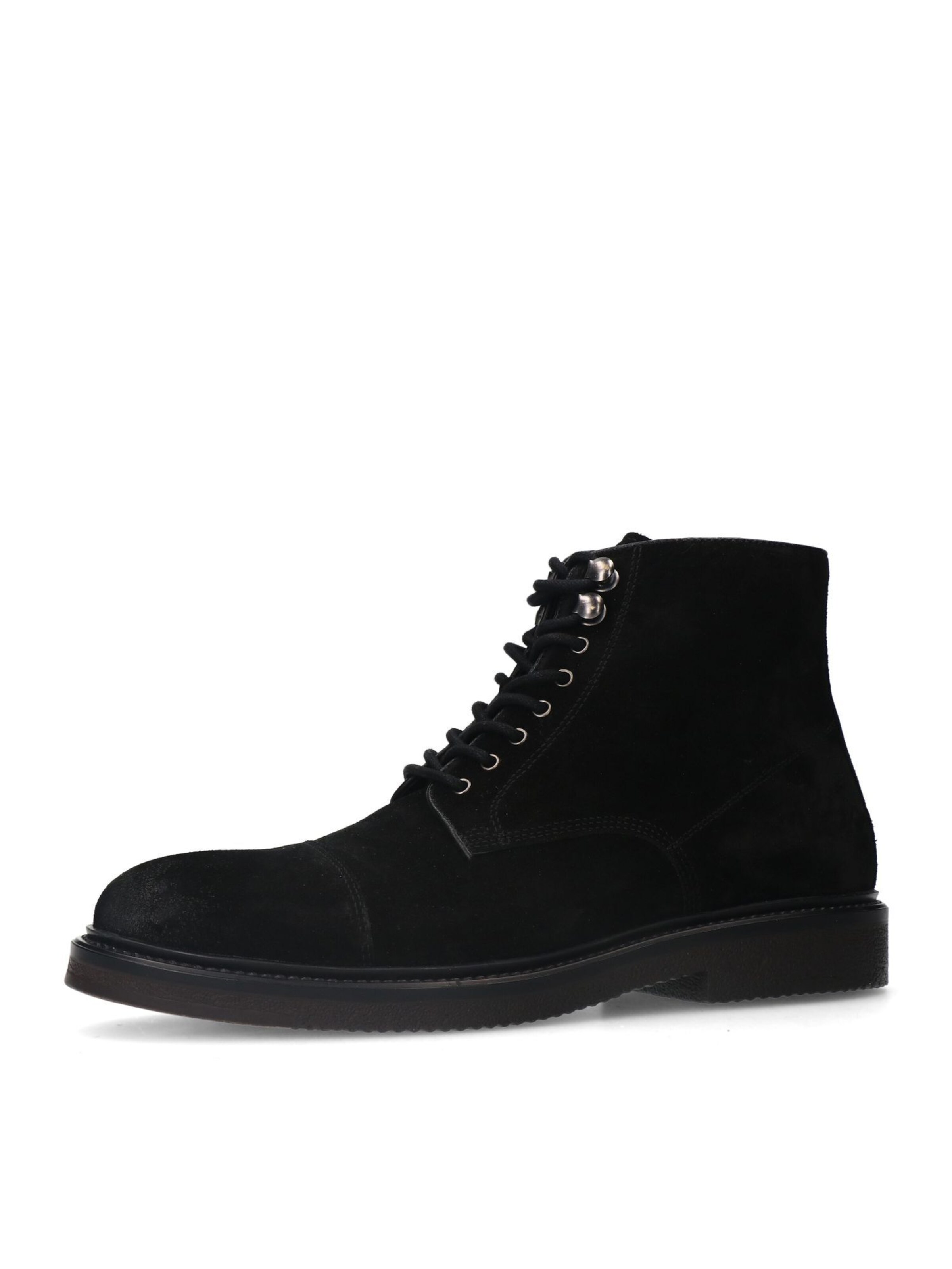 MANFIELD Lace-Up Boots in Black: front