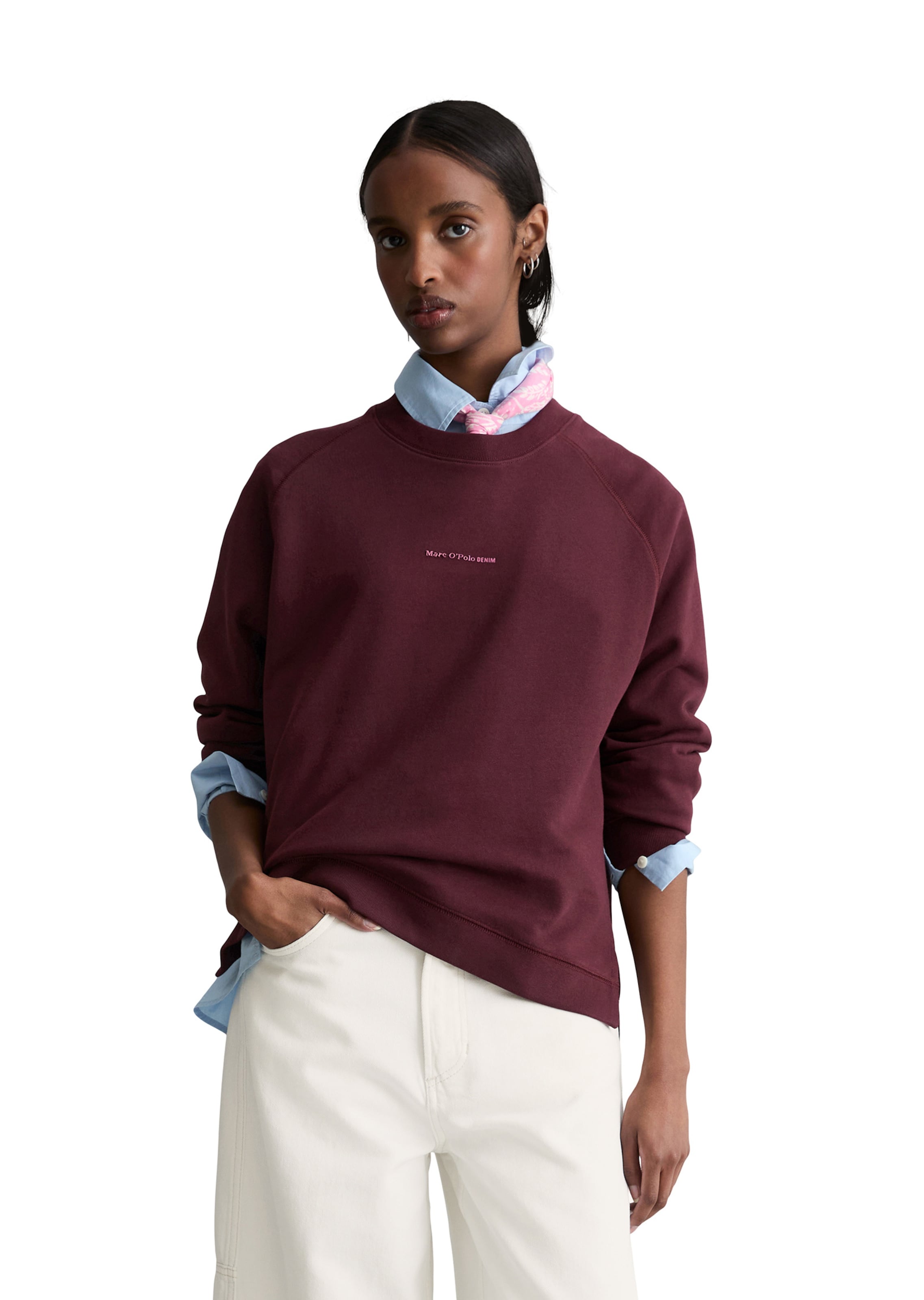 Marc O'Polo DENIM Sweatshirt in Rood: voorkant