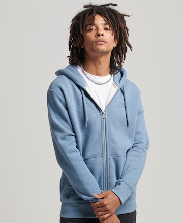 Superdry Zip-Up Hoodie in Blue: front