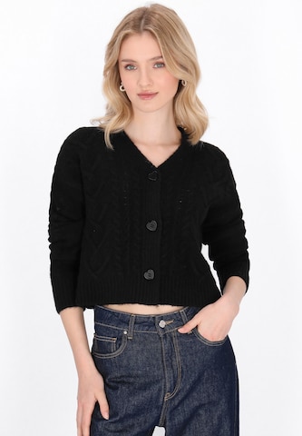 MYMO Knit cardigan in Black: front