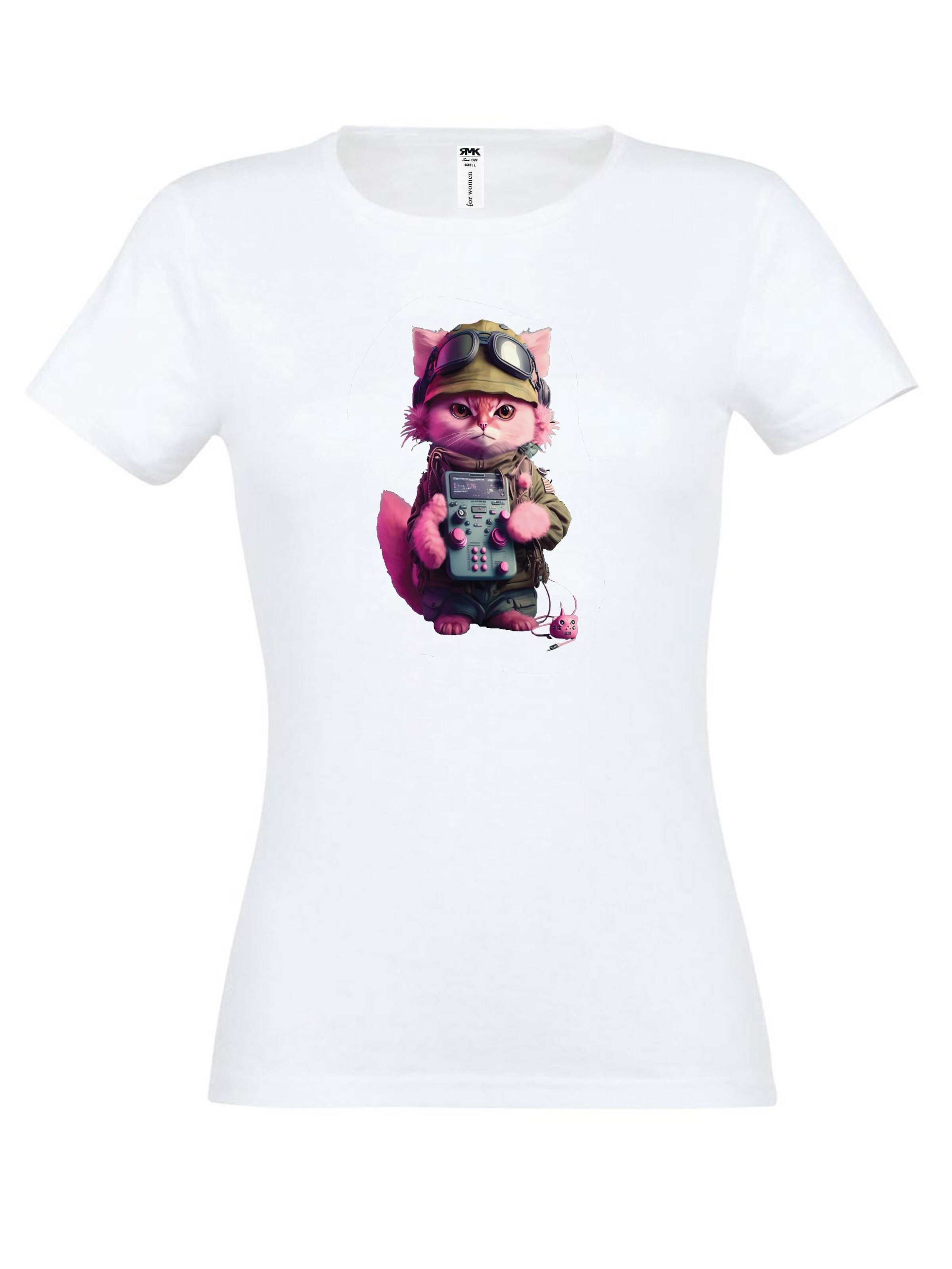 RMK Shirt 'Cat Katze mit Joypad Nerds Gamer' in White, Item view