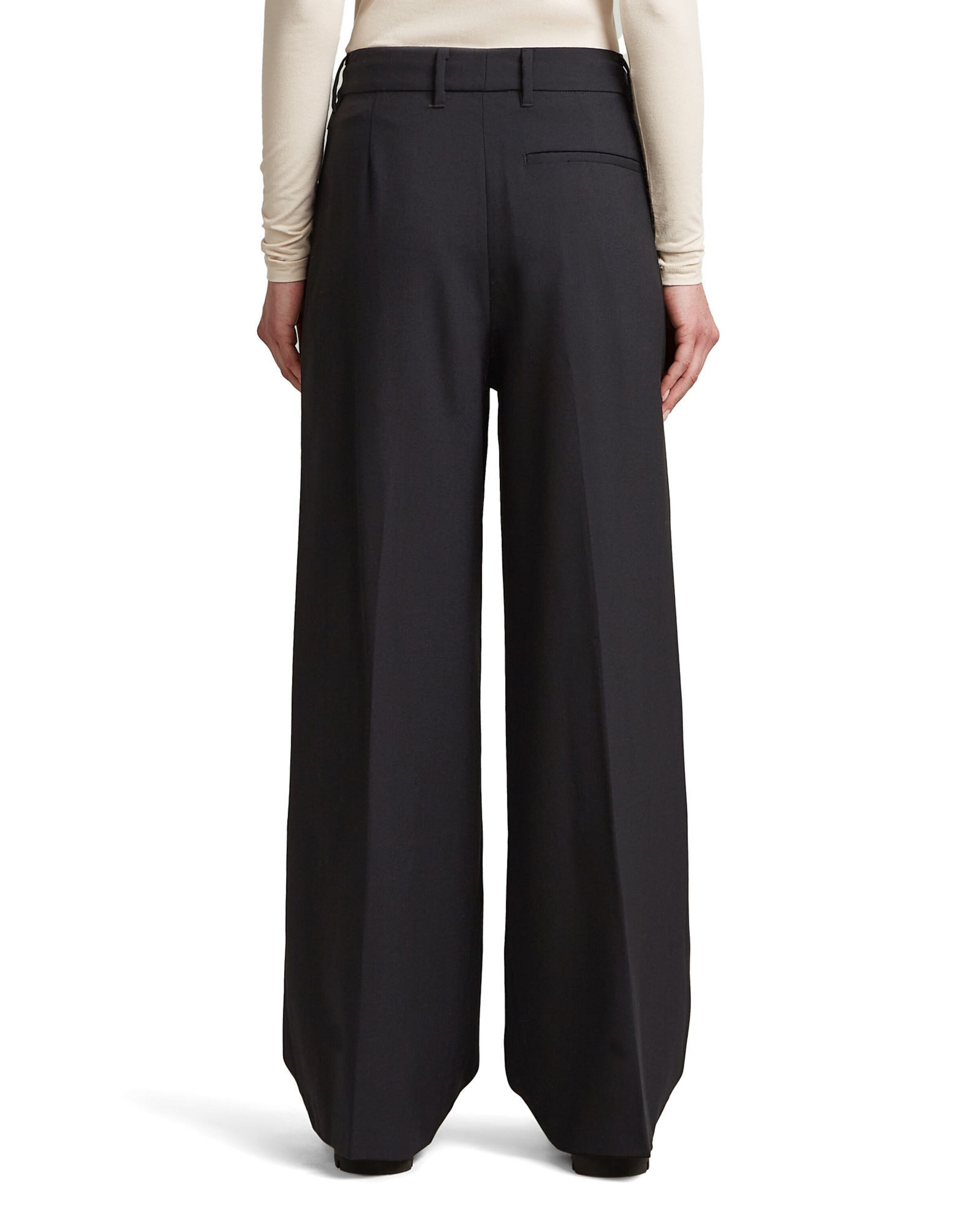 G-STAR Wide leg Pleat-front trousers 'Fluid' in Black