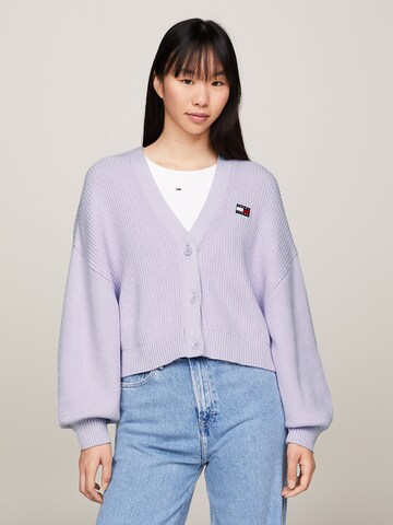 Cardigan 'Essential' Tommy Jeans en violet : devant