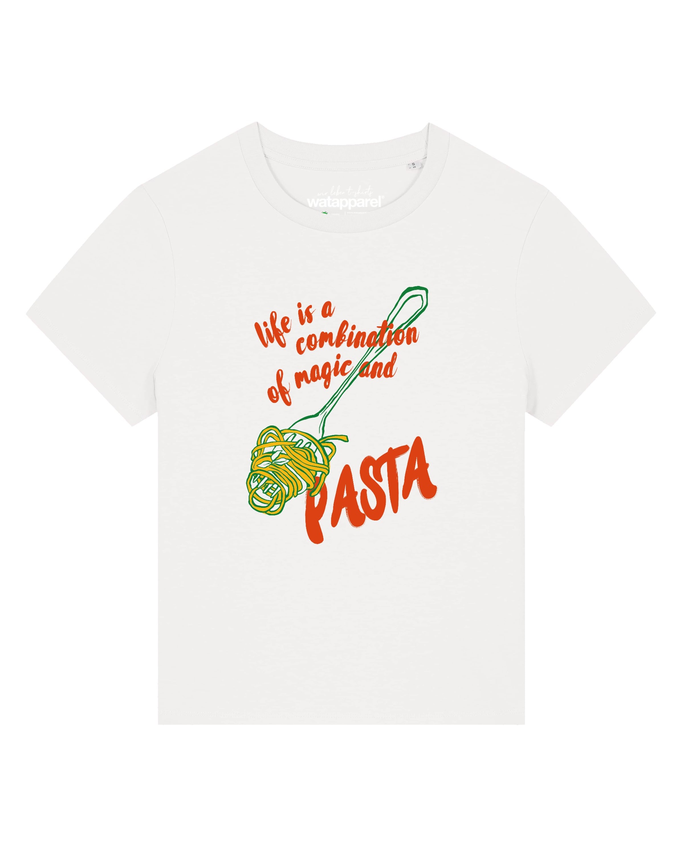 Watapparel T-Shirt 'Magic And Pasta' in XXL in gelb / grün / hummer / offwhite, Produktansicht