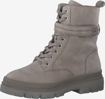s.Oliver Lace-Up Ankle Boots in Grey: front