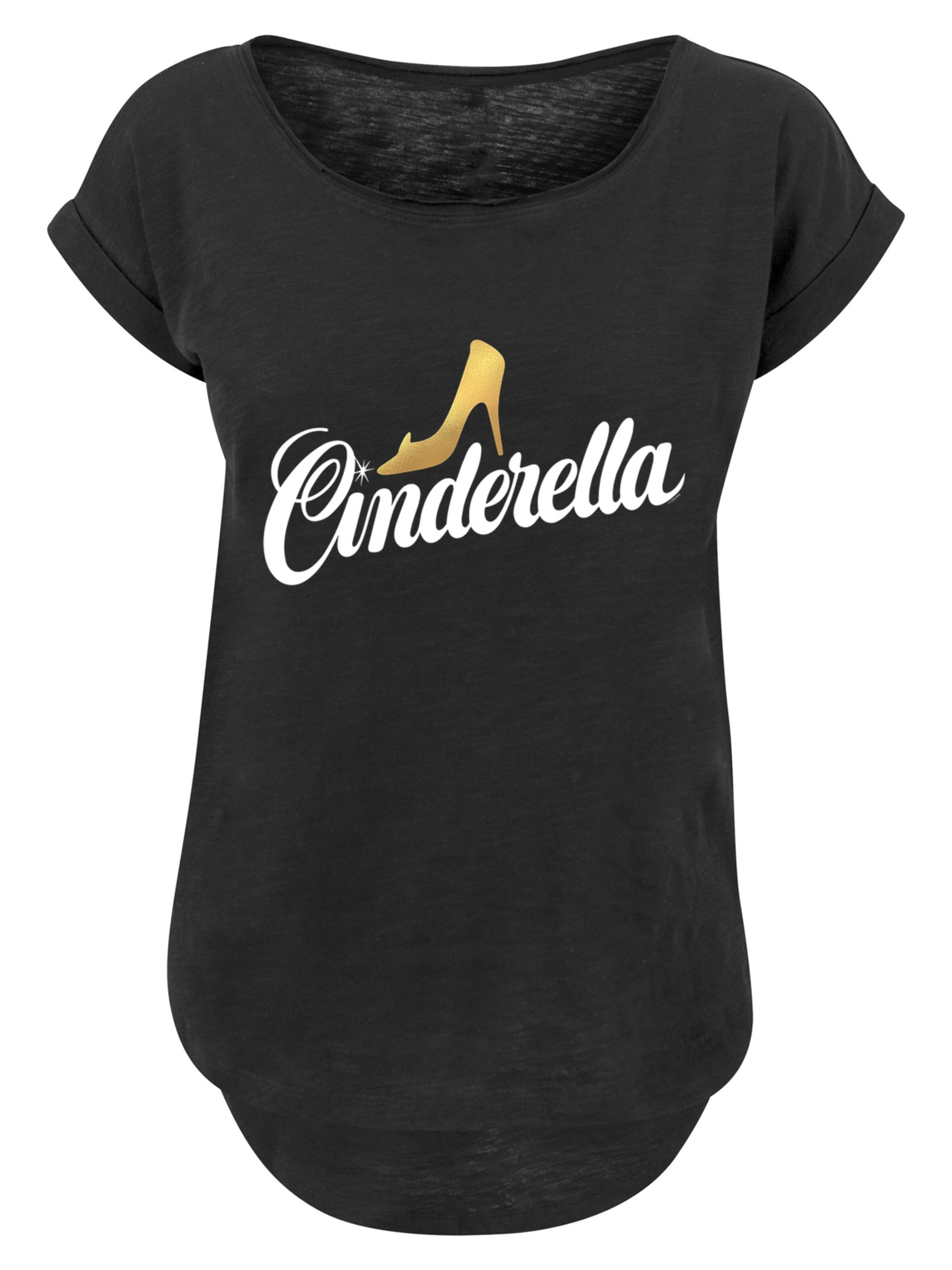 F4NT4STIC Shirt 'Cinderella Shoe Logo' in Black: front