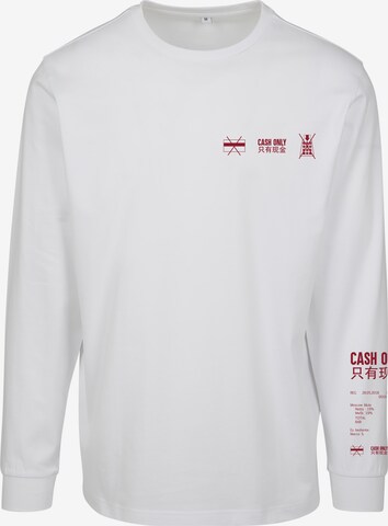 MT Men Shirt 'Cash Only' in Wit: voorkant