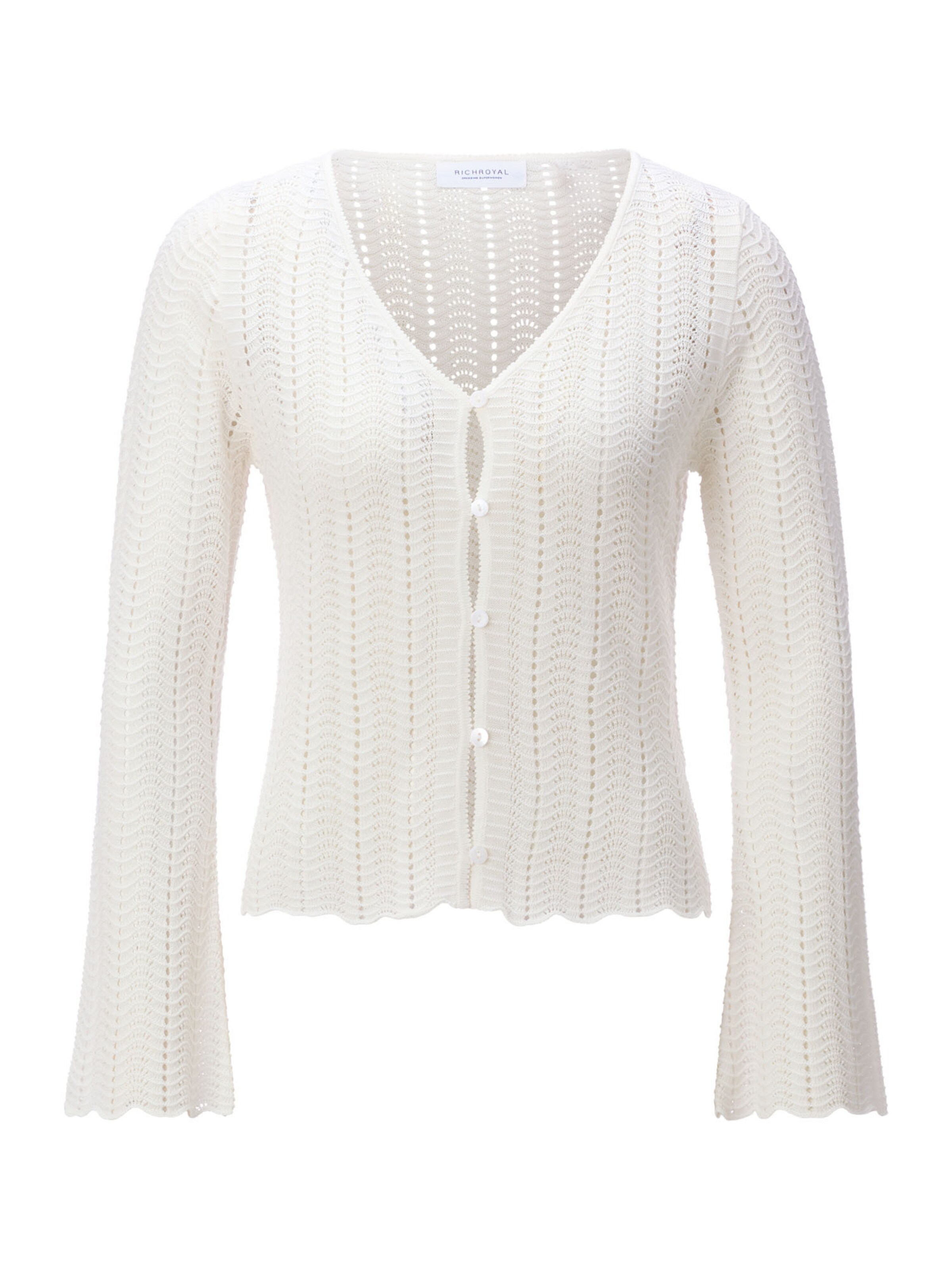 Rich & Royal Pletena jopa | bela / off-bela barva, Prikaz izdelka