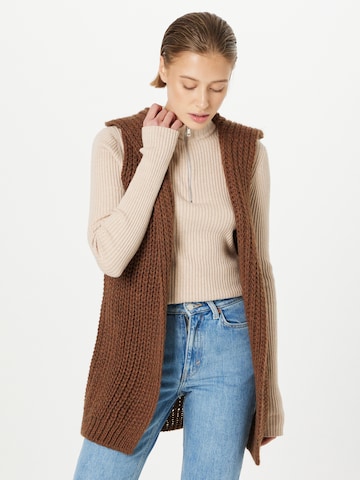 Cartoon Knitted Vest in Brown