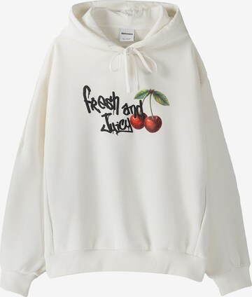 Bershka Sweatshirt i vit: framsida