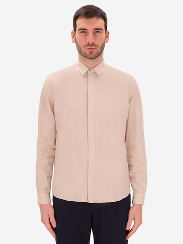 Distretto12 Regular fit Overhemd 'Alonso' in Beige: voorkant