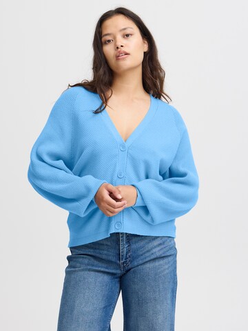 ICHI Knit cardigan 'IH Boston' in Blue: front